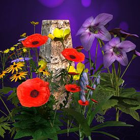 Illustration 3d. L'arrangement floral prend le menhir au piège. sur Norbert Barthelmess