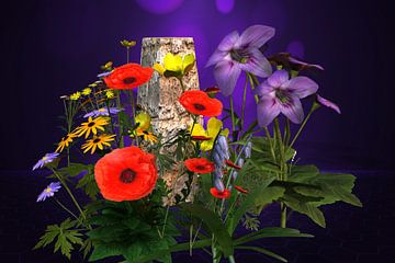 Illustration 3d. L'arrangement floral prend le menhir au piège. sur Norbert Barthelmess