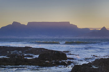 Cape Town Table Mountain from Bloubergstrand