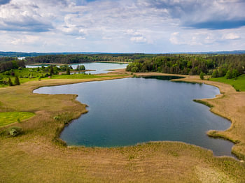 Luftbildpanorama von den Osterseen