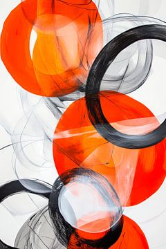 Composition abstraite en rouge et noir sur Poster Art Shop