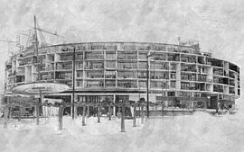 Emerald Empire "technische Skizze" Aquarell schwarz&weiß von Bert Koppe