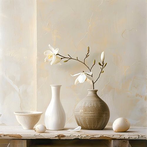 Minimalistisch stilleven schilderij kunstwerk