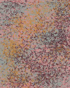 Organische vormen. Moderne abstracte kunst in goud, roze, grijs en merlot van Dina Dankers