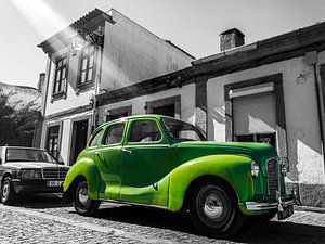 Grüner Austin A40 Devon Oldtimer