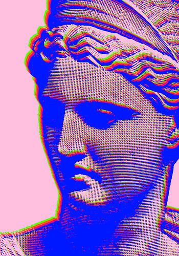 Glitch Bust vibrant sur Athene Fritsch