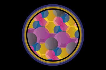 Illustration d'un cercle tournant, fond d'art géométrique abstrait et coloré sur mei suseno