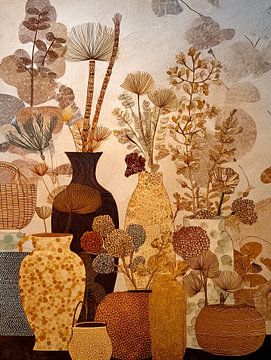 Elegant Arrangements in Earthy Colors van Blikvanger Schilderijen