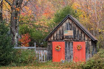 Quaint Bennington Vermont Americana Shed Fall Foliage sur Slukusluku batok