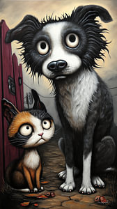 Hund - Katze - Cartoon