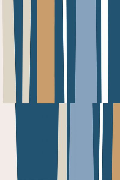 Mosaik Blau 8 | Geometrisches Colorblocking von Menega Sabidussi