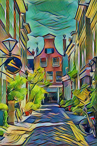 Winkelstraatje in  binnenstad Haarlem