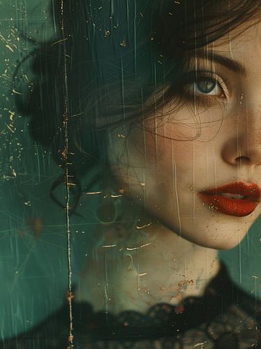 Regard mystérieux dans un portrait ombragé