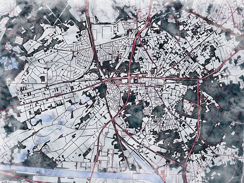 Carte de Genk avec le style 'White Winter'