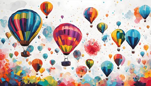 Schilderij luchtballonnen
