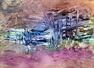 Gegensätze abstraktes Gemälde mit Gras von Claudia Gründler