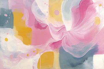 Abstract met roze van Bert Nijholt