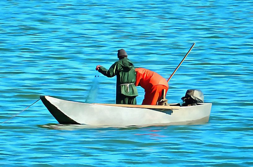 Fishermen on Lake Trasimeno by Dorothy Berry-Lound