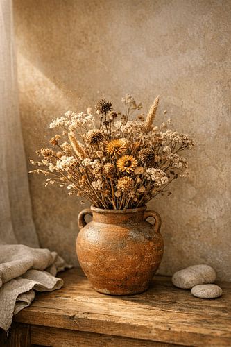 Dried Flowers in Terracotta — A Reminder of Summer