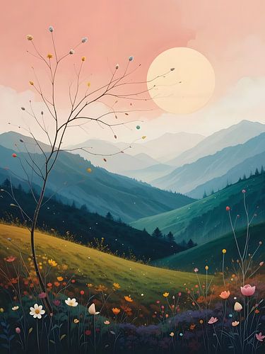 Sunset in the mountains