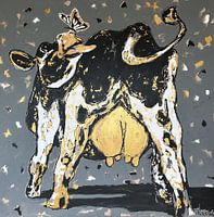Golden Grace: Cow and Butterfly