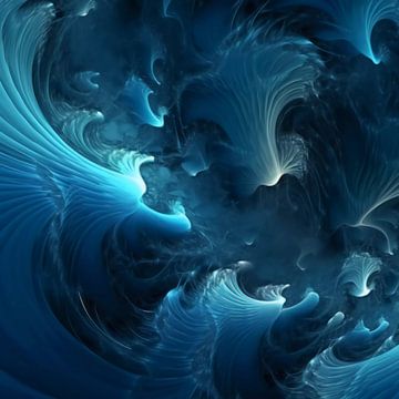 Blauwe fractals van Mysterious Spectrum