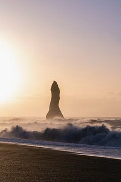 Plage noire | Islande | océan | oiseaux | rocher sur Femke Ketelaar