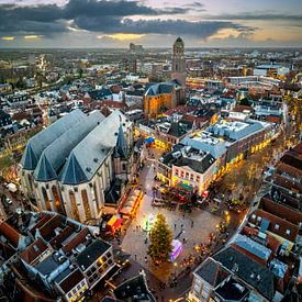 Zwolle binnenstad tijdens zonsondergang van Sjoerd van der Wal Fotografie