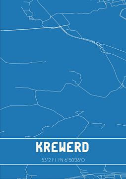 Blaupause | Karte | Krewerd (Groningen) von Rezona