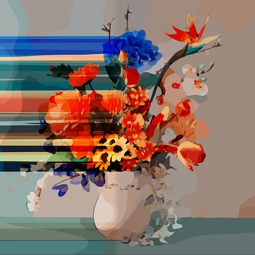 Nature morte avec un bouquet de fleurs "Faded by you II"