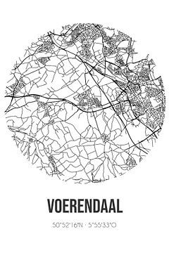 Voerendaal (Limburg) | Landkaart | Zwart-wit van MijnStadsPoster
