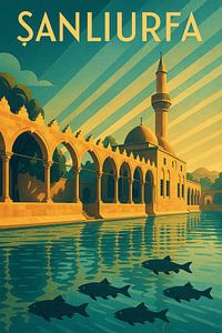 Şanlıurfa Art Deco Reise Poster Druck