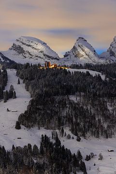 Winter evening in Toggenburg, Switzerland by Jan Schuler