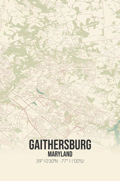 Vintage map of Gaithersburg (Maryland), USA. by MyCityPoster