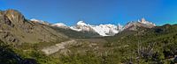 Patagonia Mountain panorama with Cerro Torre and Fitz Roy