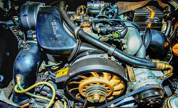 Porsche der Maschinenraum.