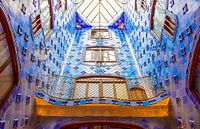 Casa Batllo Interior Light Blue Mosaic Tiles Barcelona