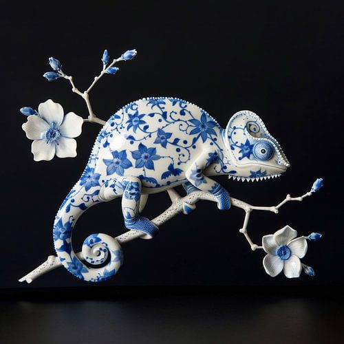 Delft Blue Chameleon