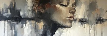 Vrouwenportret | Whisper of Light van Abstract Schilderij