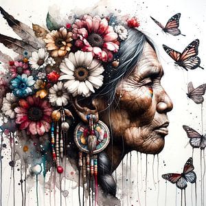 Matriarchin mit Wildblumen