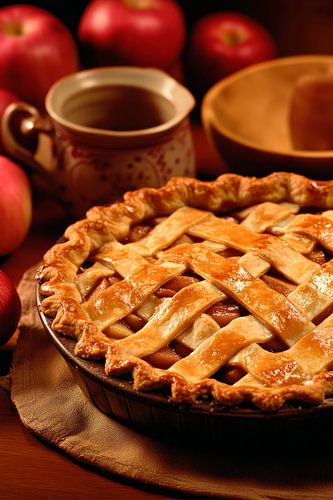 Heerlijke appeltaart met thee - een moment van plezier