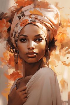 African woman in autumn colours by Dave