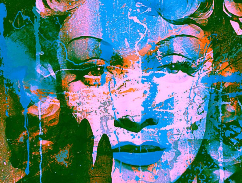 Marlene Dietrich Collage Splash Pop Art PUR von Felix von Altersheim
