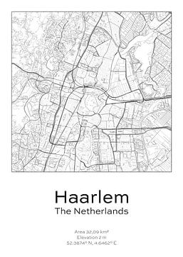 Stads kaart - Nederland - Haarlem van Ramon van Bedaf