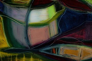 Olie pastel abstract van Klaske de Wal