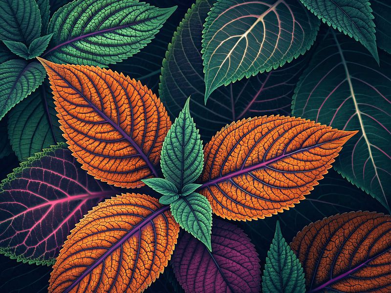 Vibrant Coleus Medley : Une symphonie de feuillages tropicaux par Artistic