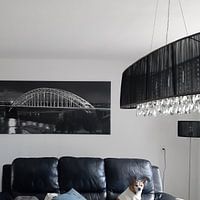 Klantfoto: Panorama Waalbrug Nijmegen zwart/wit van Anton de Zeeuw, op canvas