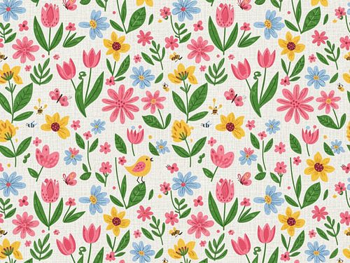 Bunte florale nahtlose Muster - hellen Frühling Garten Design