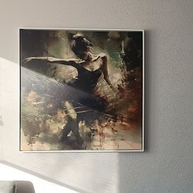 Klantfoto: Impressionistische ballerina in roze van Lauri Creates, op canvas