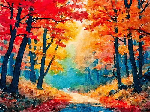 Forest in autumn abstract